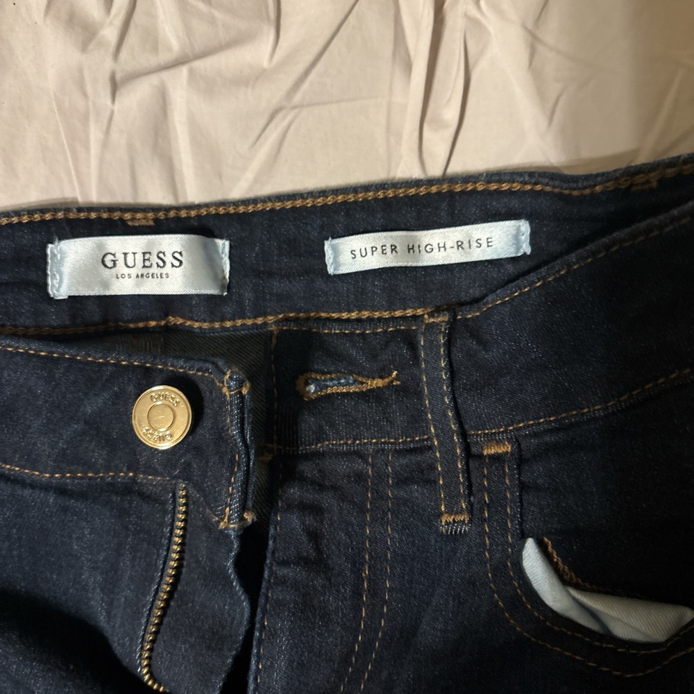 Dark Blue Denim Guess Jeans Super High Rise Skinny - Picture 3 of 4